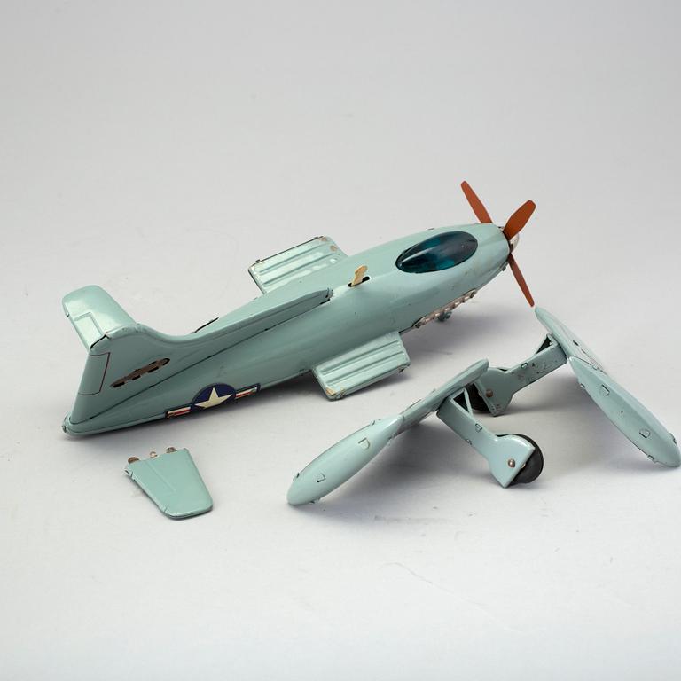 A American tin toy "Battery Plane Sky- Gard" from SHOWA, 1960´s.