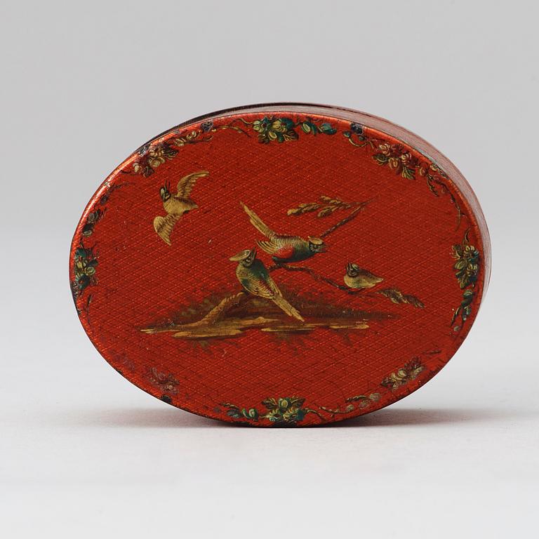 A French 18th century Vernis Martin box and cover.