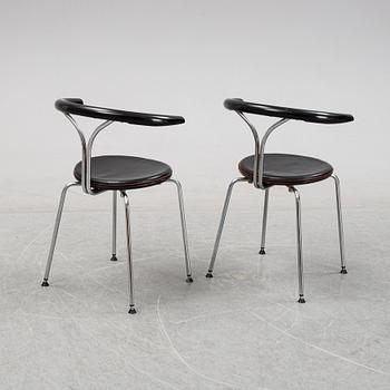 A pair of chairs by Björn Alge, Lindlöfs Interiör, Lammhult, Sweden, 1980-90s.