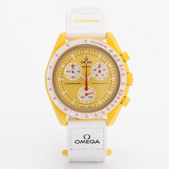 Swatch/Omega, MoonSwatch, Mission to the Sun, chronograph, wristwatch, 42 mm.