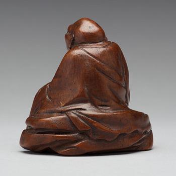 A bamboo scupture of an immortal, Qing dynasty.