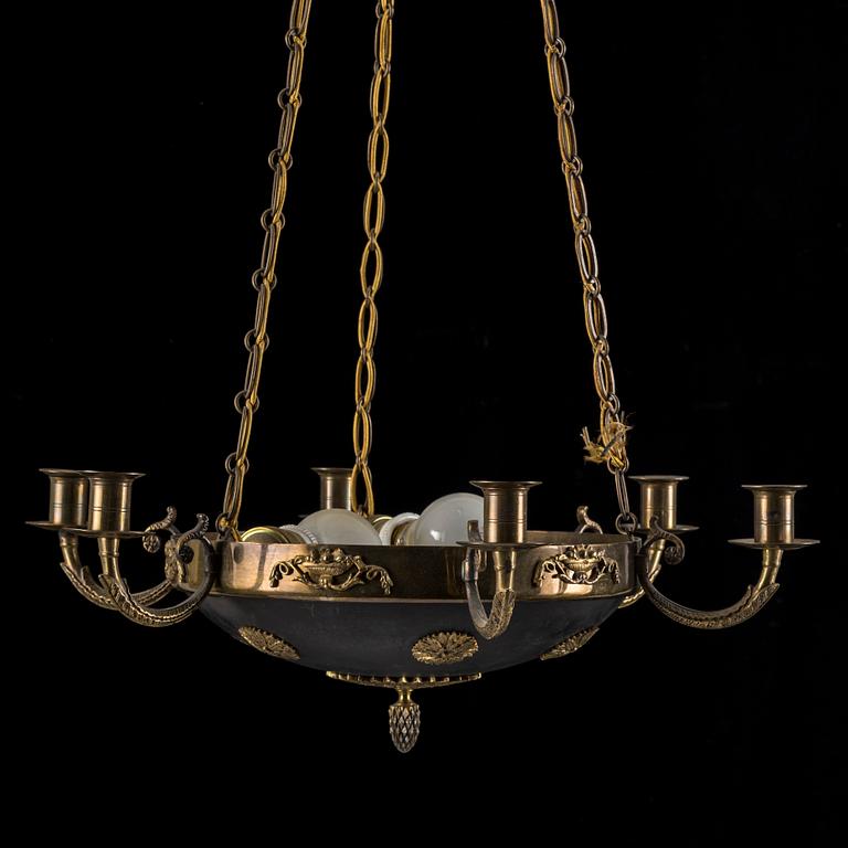 A Empire style ceiling light from year 1900. Height ca 17 cm.