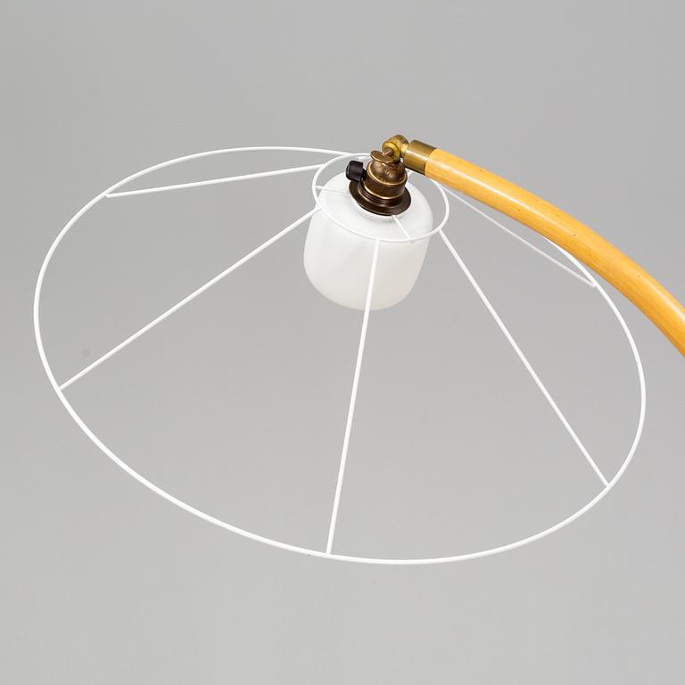 A Swedish Modern birch floor lamp, 1940's.