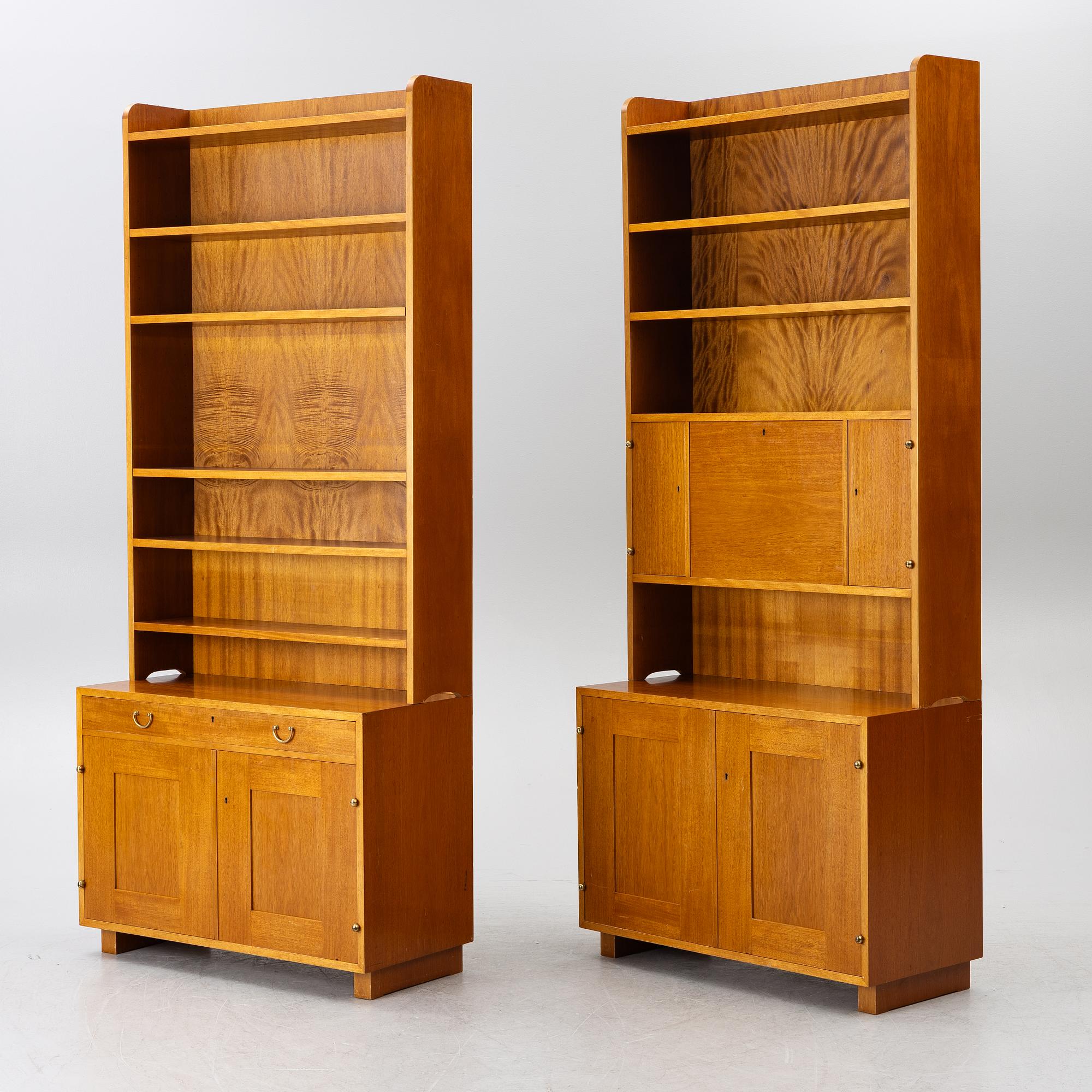 Josef Frank, two model B2112 bookcases, Firma Svenskt Tenn, Sweden, before 1985.