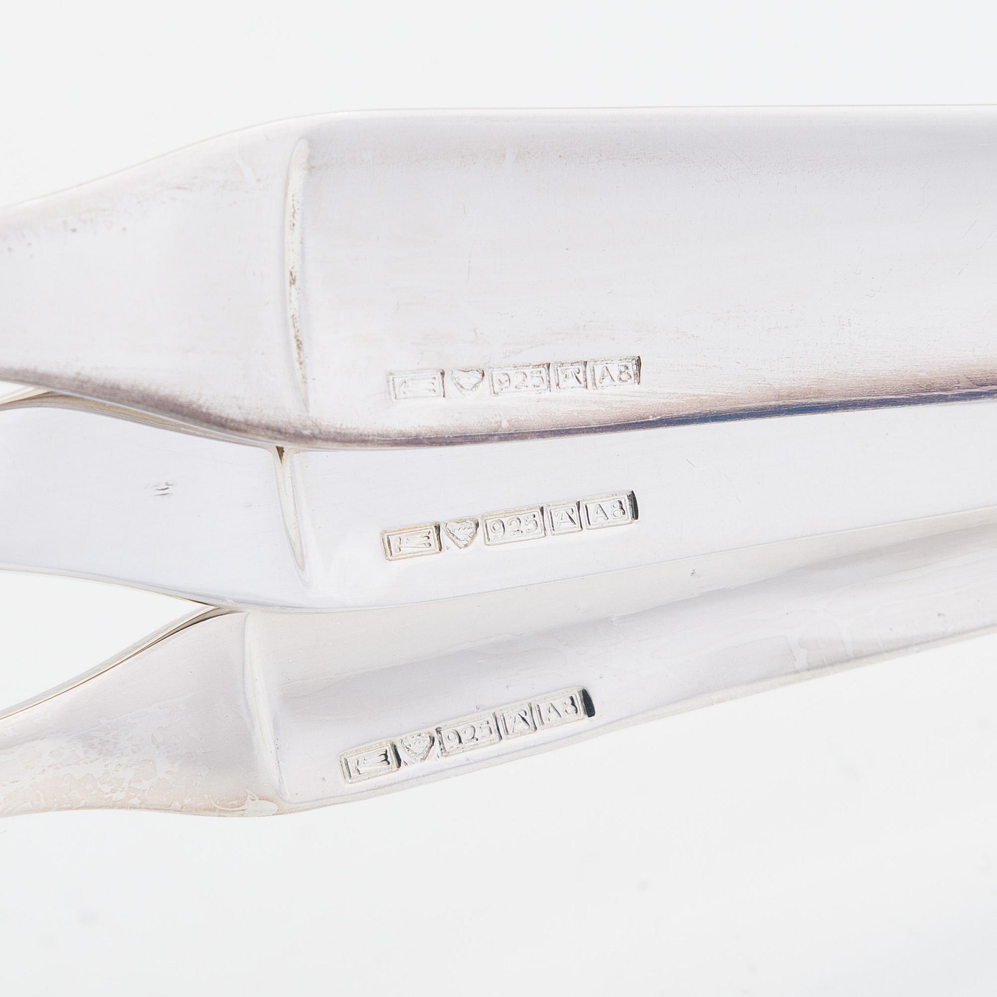 A 72-piece sterling silver cutlery set, 'Diplomat', Kultateollisuus Turku 1978.