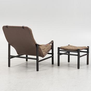 Bror Boije, fåtölj med fotpall, "Junker Hög", Dux, 1970-tal.