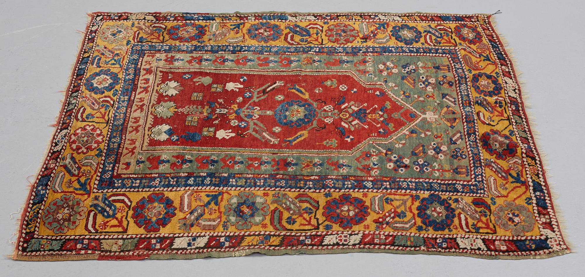 MATTA, antik Anatolisk bönematta, Konya området (Konya-Ladik), 1800-talets sista fjärdedel, ca 118,5 x 114,5 cm.