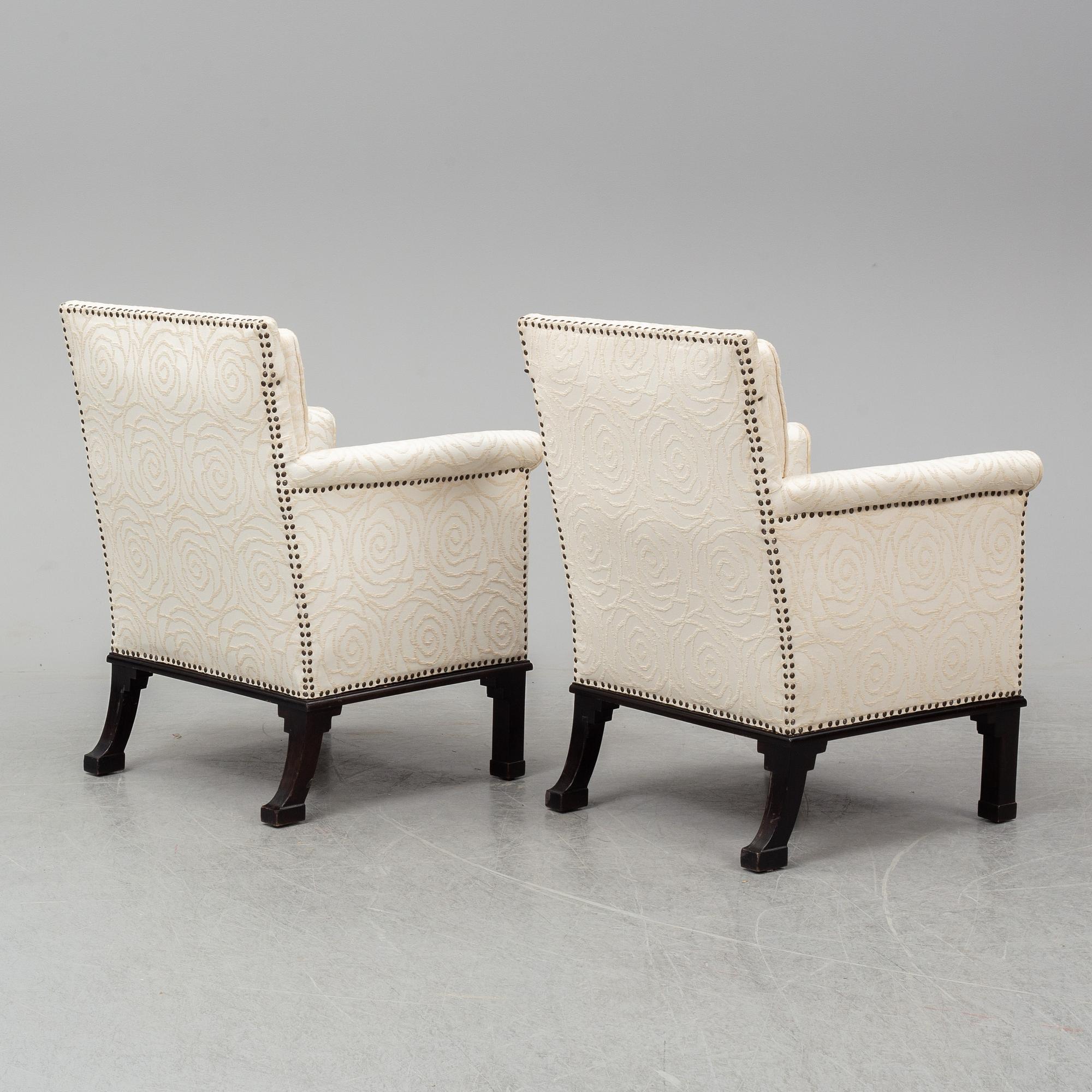 OTTO SCHULZ, tillskrivna. Fåtöljer, ett par, 1900-talets första hälft.