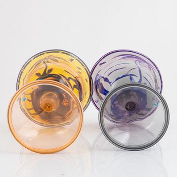 Wilke Adolfsson, glaspokaler, 2 st, 1988, signerade.