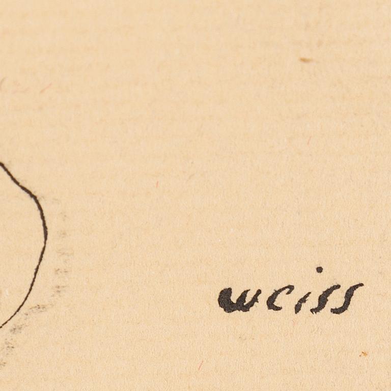 PETER WEISS, ink on paper, signed, 1959.
