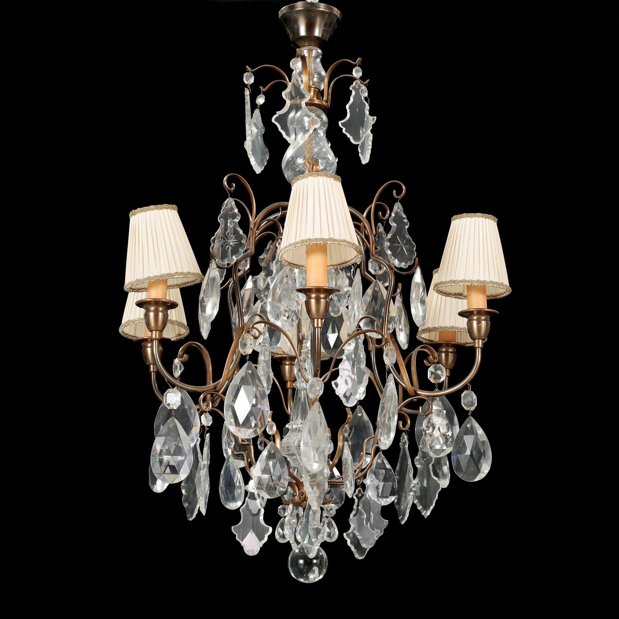 A mid 20th century chandelier in rococo style.