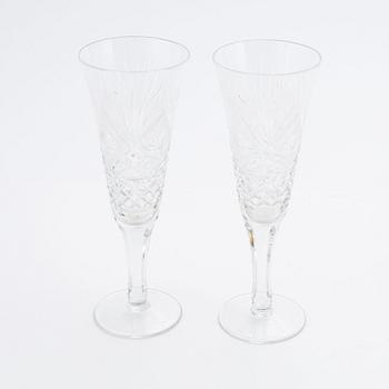 A set of 10 early 20th century champagne glasses.