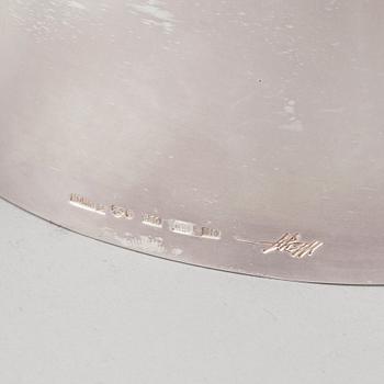 A candle holder in silver, unidentified designer, made by MEMA in linköping 1993. Weight 581 g.