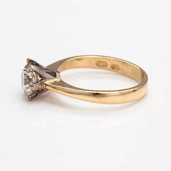 Ring, 14K guld, diamant ca 1.25 ct. GIA-certifikat.