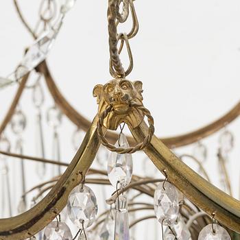 A Gustavian four-light chandelier, late 18th Century.