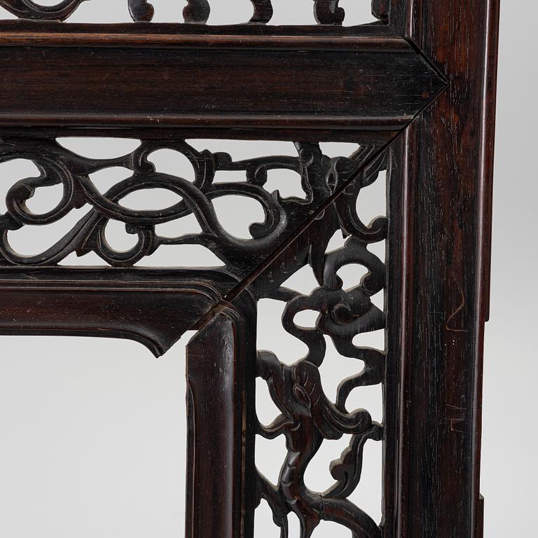 A pair of hardwood panels, China, 20th century.