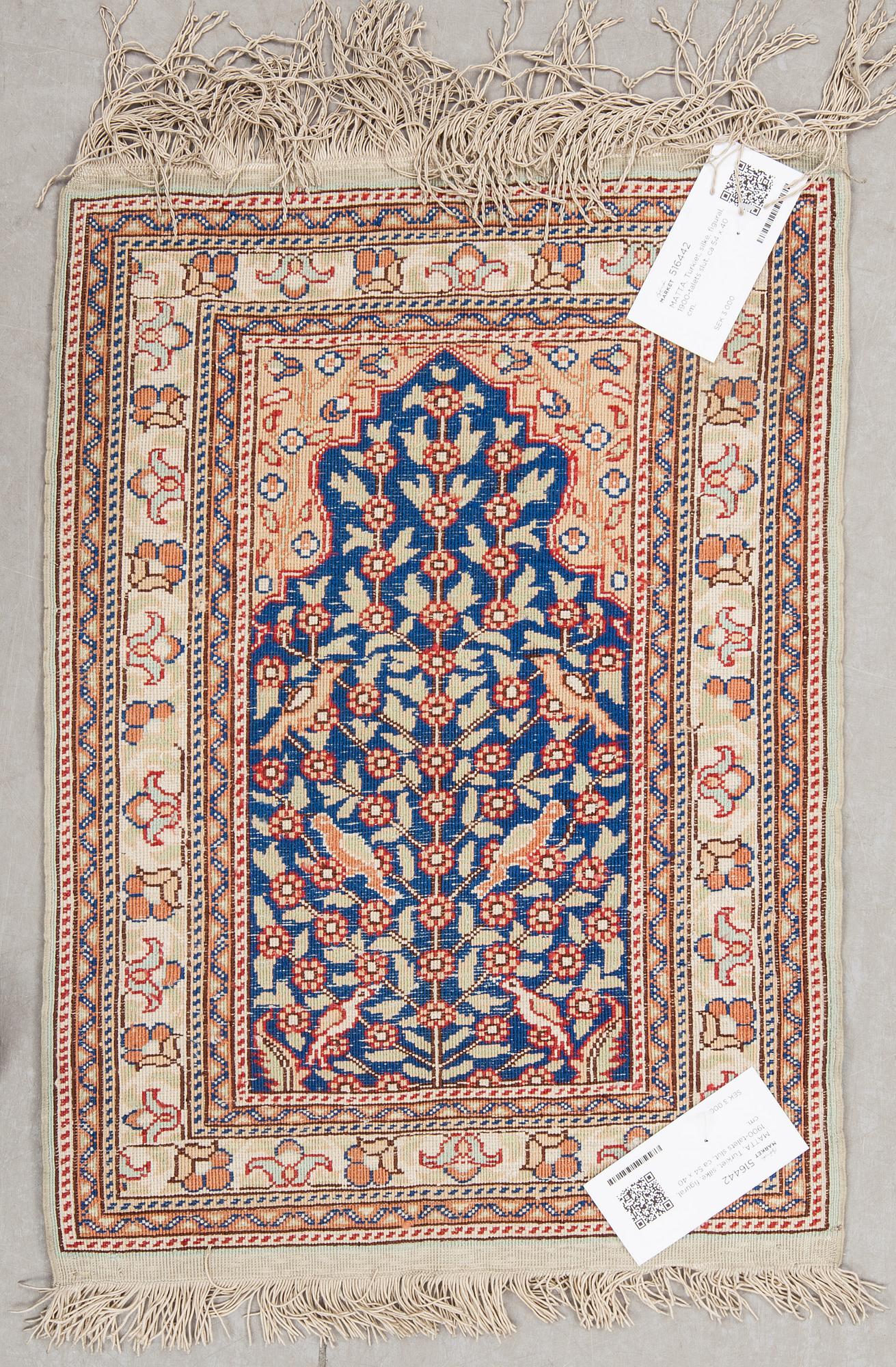 MATTA, Turkiet, silke, figural, 1900-talets slut, ca 54 x 40 cm.