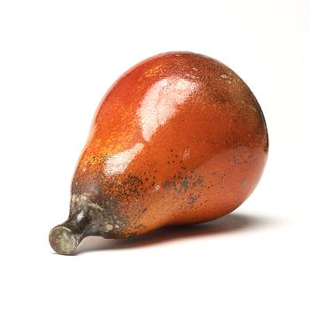 Hans Hedberg, A Hans Hedberg faience sculpture of a pear, Biot, France.