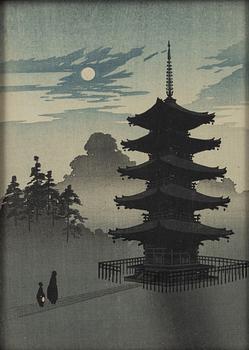 Kobayashi Eijiro, a color woodblock print, Japan, 20th century.