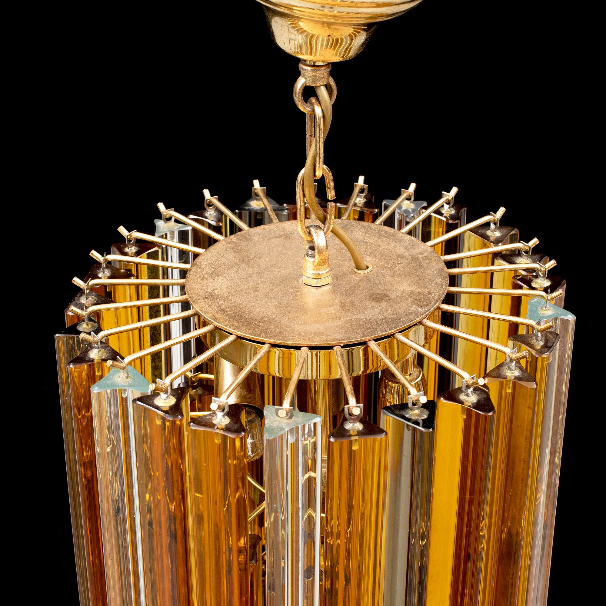 A late 20th cenutry glass ceiling light from Venini.