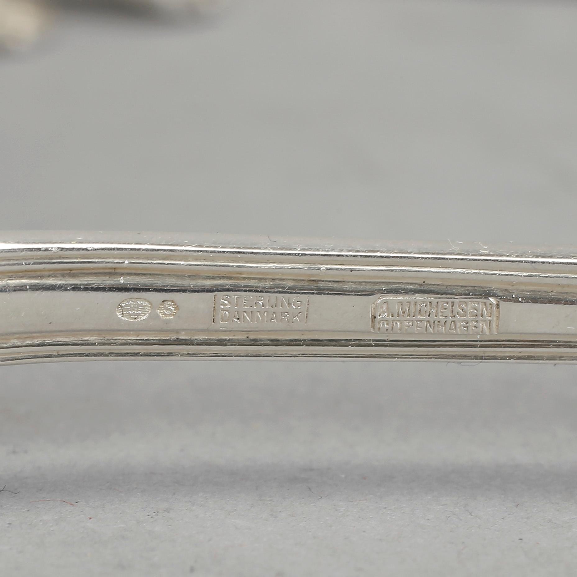 PARTISILVER, 12 st, "Rosenborg", Anton Michelsen, Köpenhamn, 1900-talets andra hälft. Vikt ca 324 gram.
