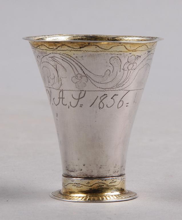 BÄGARE, silver, Erik Holmberg, Lund, 1805.