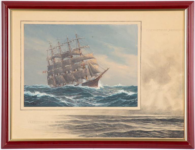 Adolf Bock, The five-masted barquentine "Köpenhavn".