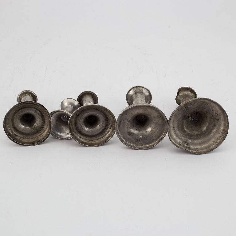LJUSSTAKAR, 5 st, tenn, 1800-tal.