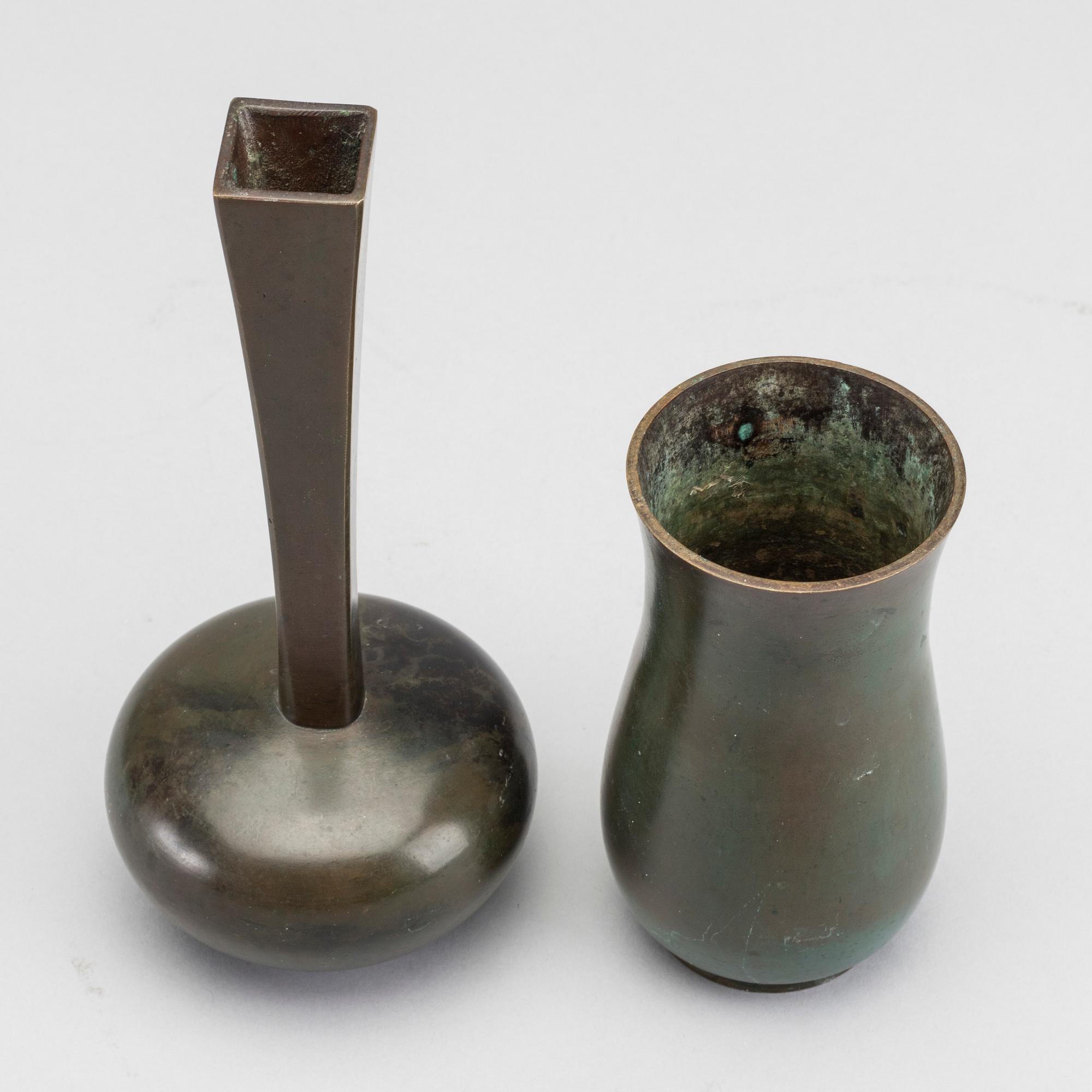 Two bronze vases from GAB in Stockholm, 1930s.