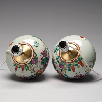 Two Chinese famille rose jars, circa 1900.