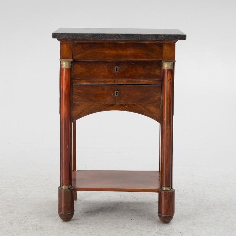Bedside table, late Empire, mid-19th century.