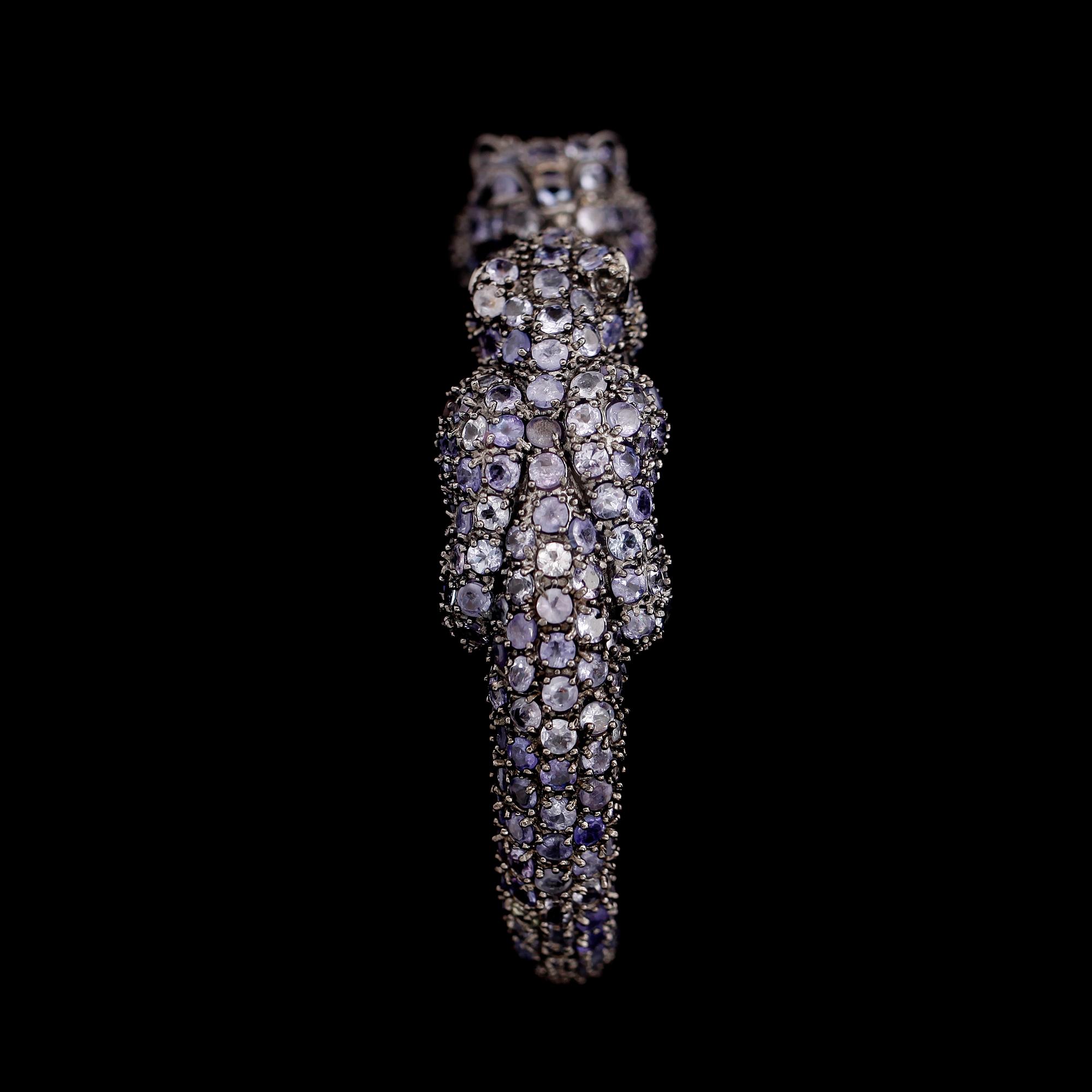 ARMBAND, sterlingsilver, tanzaniter tot ca 50.00 ct.