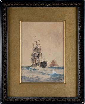 Jacob Hägg · JACOB HÄGG, akvarell med täckvitt, sign o dat 1897.