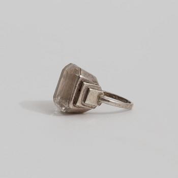 A rock crystal ring by Wiwen Nilsson, Lund.