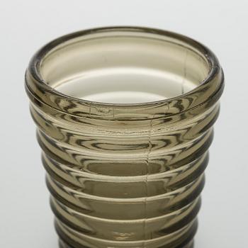 Aino Aalto, set of three  1930s 'Bölgeblick' 4052 drinking glasses for Karhula Glassworks, Finland.