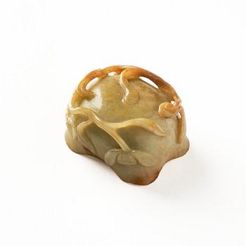 Penselbad och bältesspänne, nefrit.  Qingdynastin.