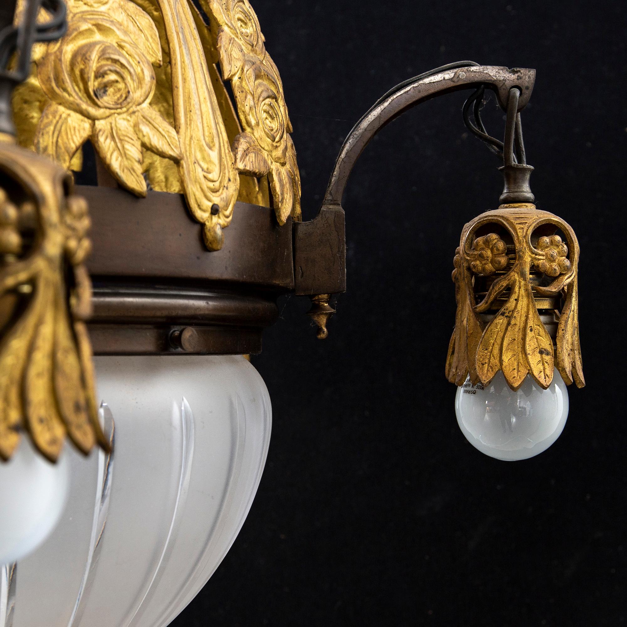 Chandelier / Ceiling lamp, Art Nouveau, early 20th century.
