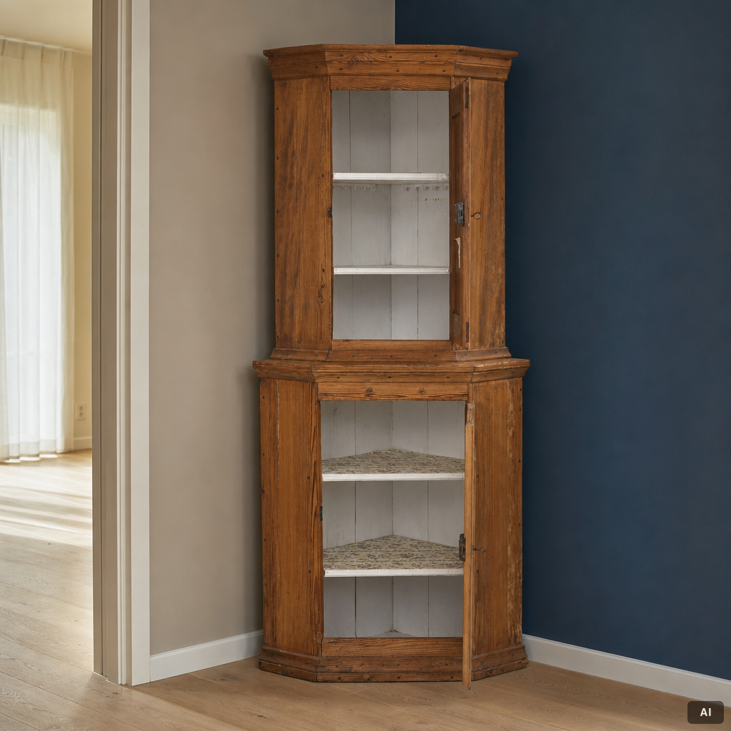 Corner cabinet, 19th century.