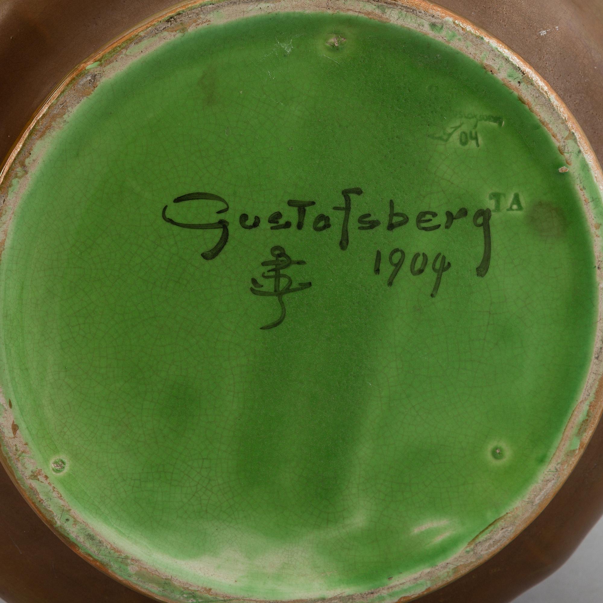 JOSEF EKBERG, ytterfoder, flintgods, Gustavsberg, 1904.