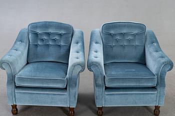 Armchairs, a pair, 1970s.
