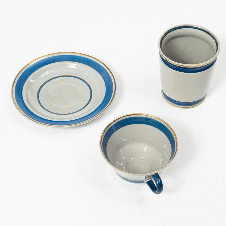 Wilhelm Kåge, servisdelar, 17 st, inklusive fisktallrikar, modell "Aristo", Gustavsberg, 1930-tal.