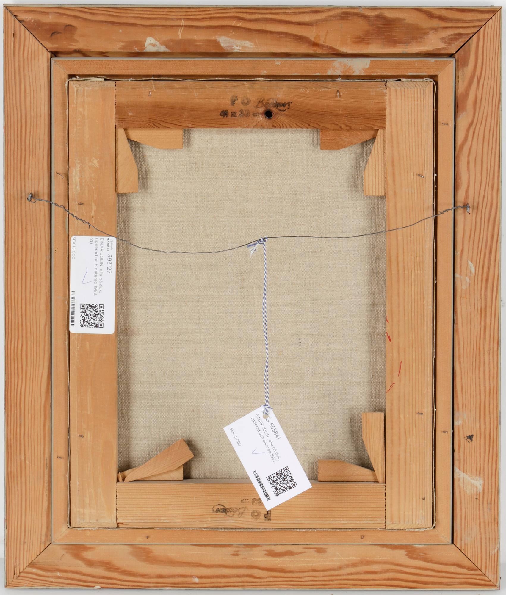 EINAR JOLIN , olja på duk, signerad och daterad 1953.