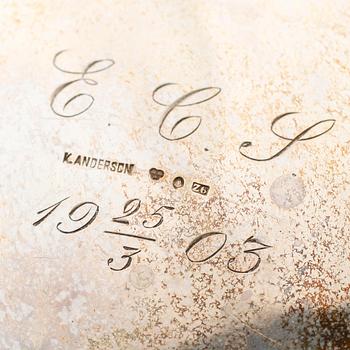 KAFFESERVIS, 3 delar, silver, K Anderson, Stockholm 1902. Vikt ca 1862 gram.
