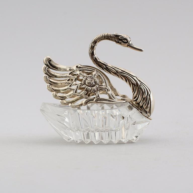 SALTKAR, glas och silver, 1900-talets mitt.