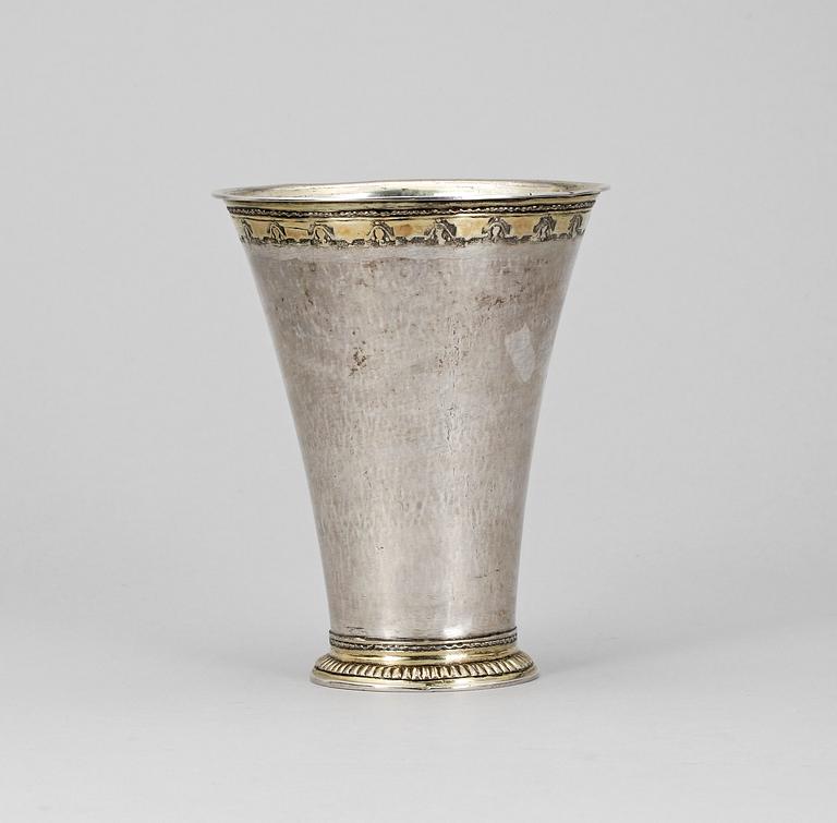 BÄGARE, silver, Anders Lundman, Stockholm, 1755. Ca 251g.