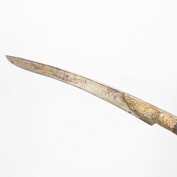 A Yataghan, 19th century, with scabbard.