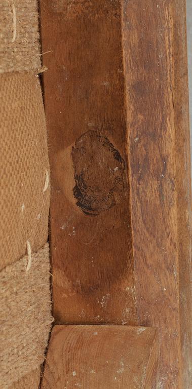 TABURETTER, ett par, sengustavianska, märkta EÖM, Erik Öhrmark, verksam 1777-1813 i Stockholm.