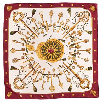 439. HERMÈS, silk scarf, "Les Clefs".
