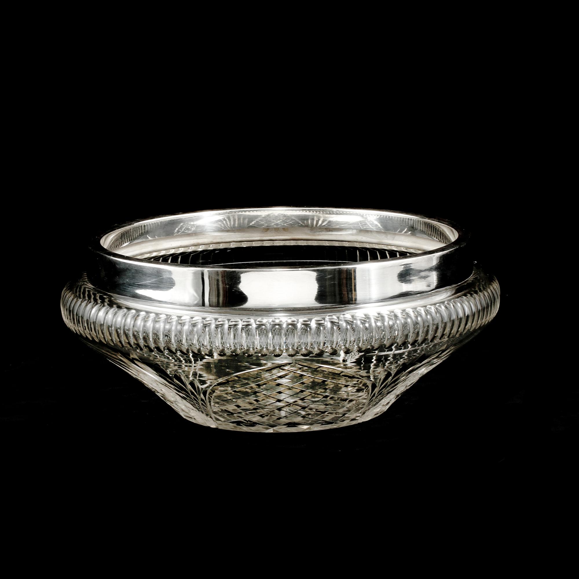 SKÅL, nysilver och glas, Würtembergische Metallwaren Fabrik, Tyskland, 1900-talets första hälft.