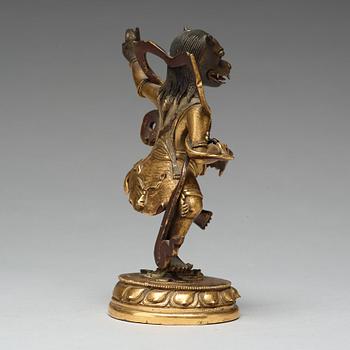 A Sino-Tibetan copper alloy of Rksavaktra Dakini, late 18th Century, circa 1800.